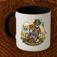 Funny Oktoberfest Halloween Skeleton Coffee Mug thumb 2
