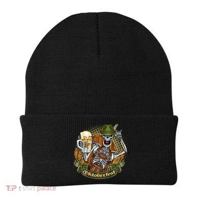 Funny Oktoberfest Halloween Skeleton Beanie