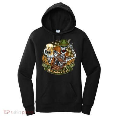 Funny Oktoberfest Halloween Skeleton Women's Hoodie