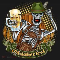 Funny Oktoberfest Halloween Skeleton Ornament thumb 1