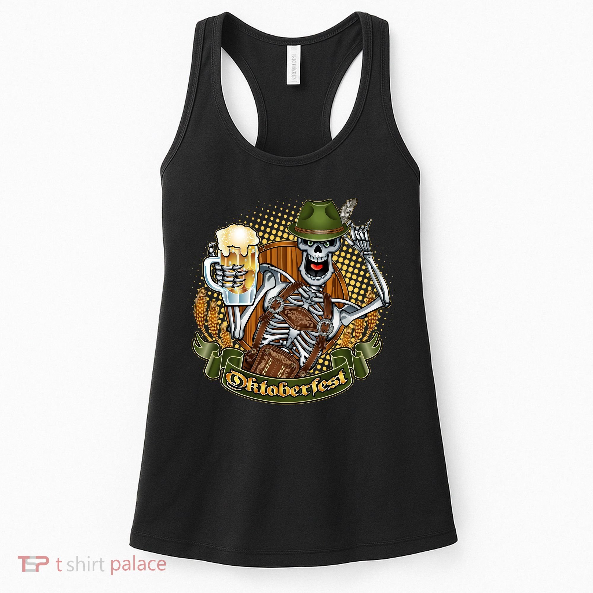 Funny Oktoberfest Halloween Skeleton Women's Tank Top