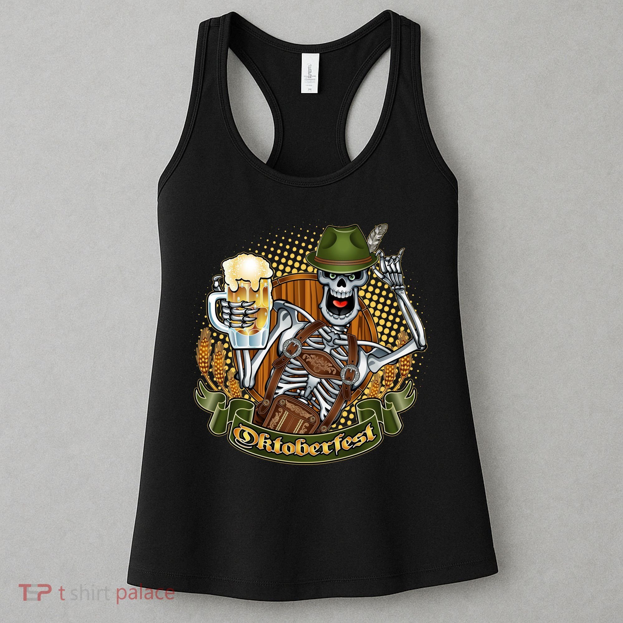Funny Oktoberfest Halloween Skeleton Women's Tank Top