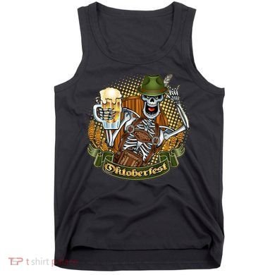 Funny Oktoberfest Halloween Skeleton Tank Top