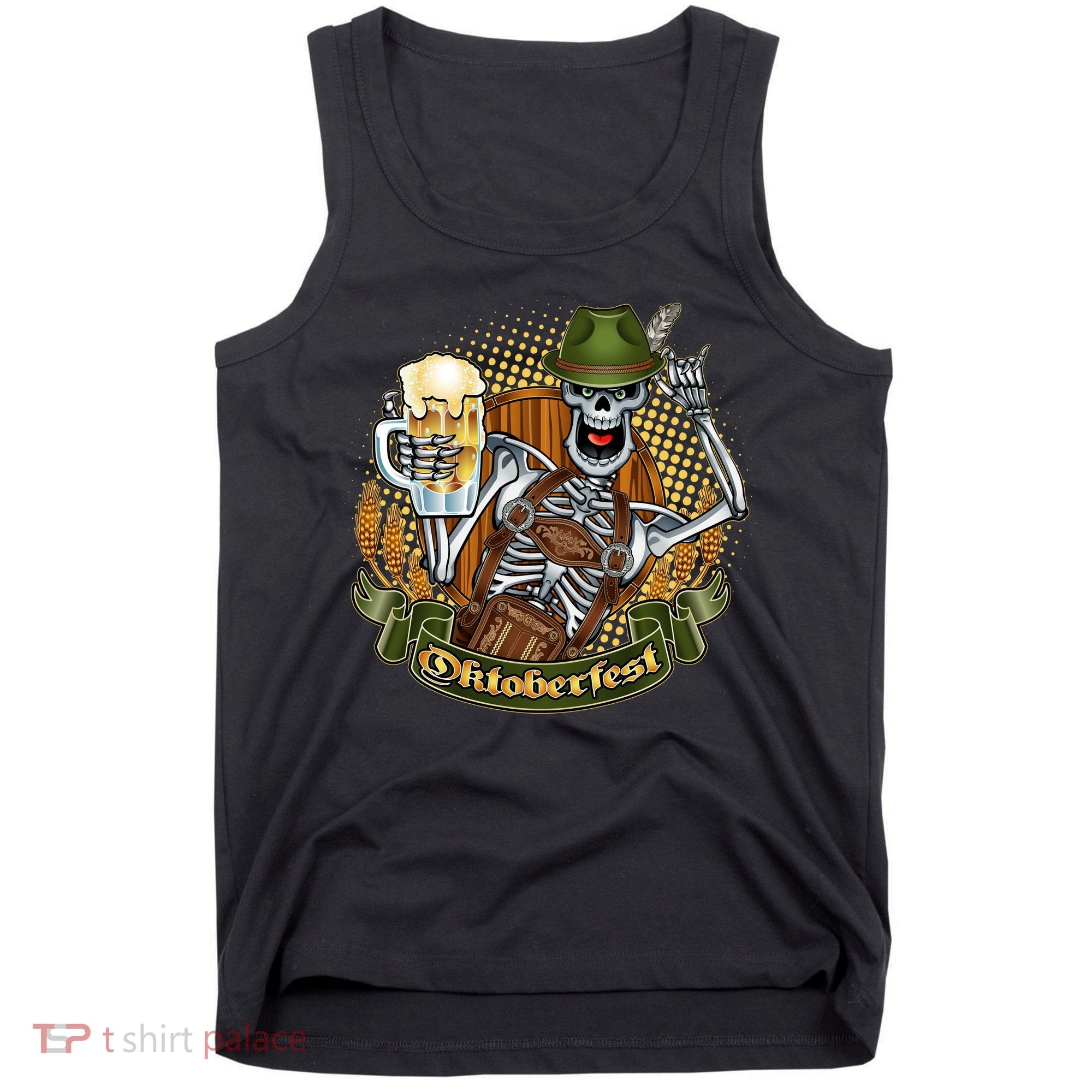 Funny Oktoberfest Halloween Skeleton Tank Top
