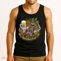 Funny Oktoberfest Halloween Skeleton Tank Top thumb 3