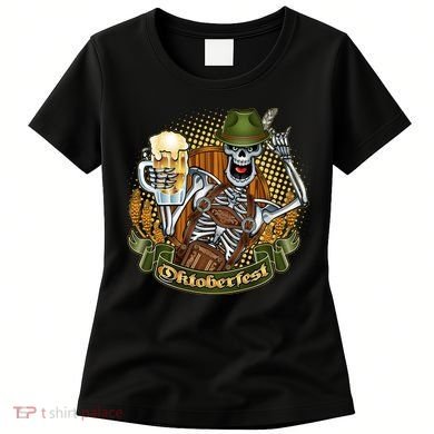 Funny Oktoberfest Halloween Skeleton Women's T-Shirt