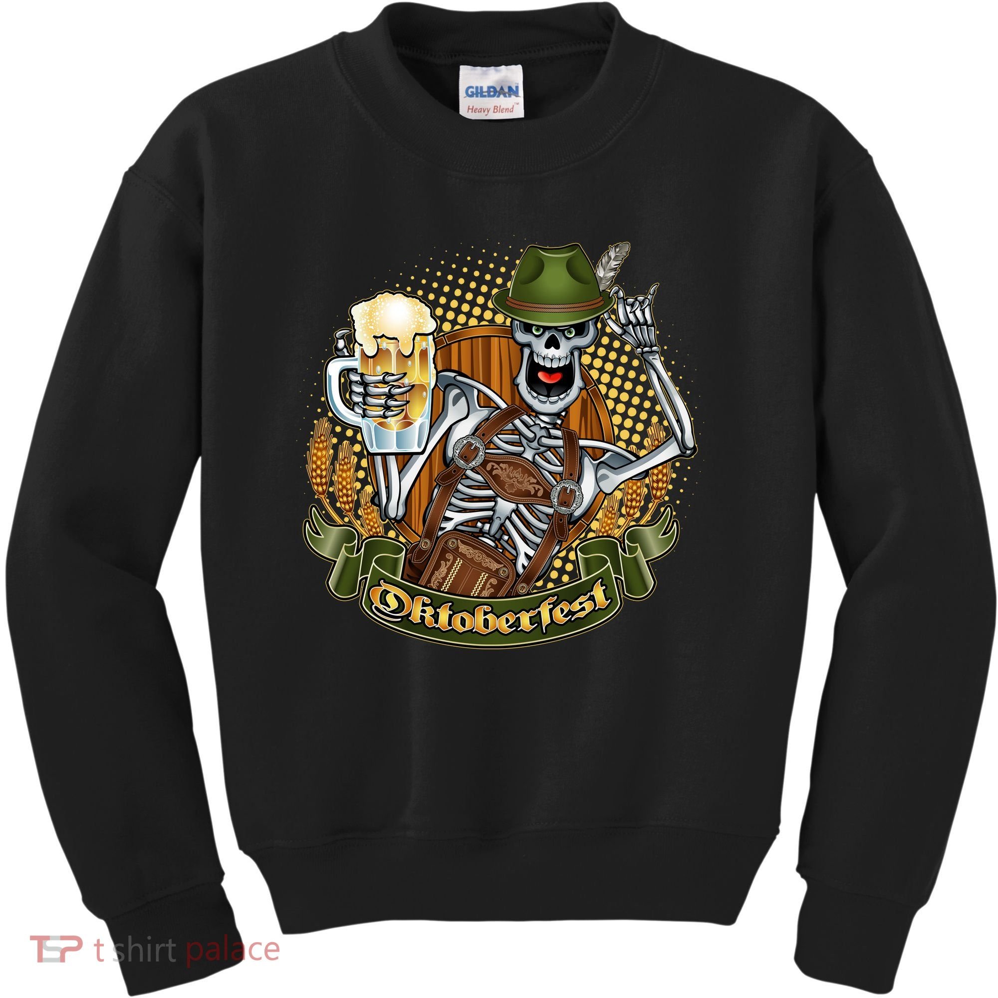 Funny Oktoberfest Halloween Skeleton Kids Sweatshirt