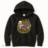 Funny Oktoberfest Halloween Skeleton Kids Hoodie thumb 0