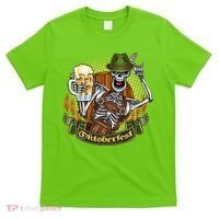 Funny Oktoberfest Halloween Skeleton T-Shirt thumb 0