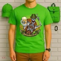 Funny Oktoberfest Halloween Skeleton T-Shirt thumb 6
