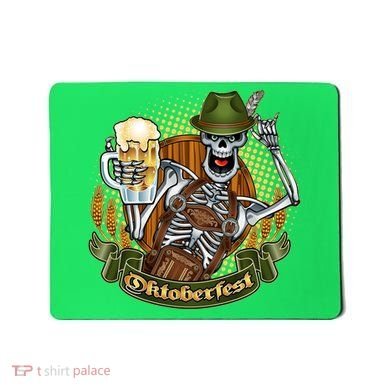 Funny Oktoberfest Halloween Skeleton Mousepad
