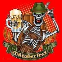 Funny Oktoberfest Halloween Skeleton Santa Hat thumb 1