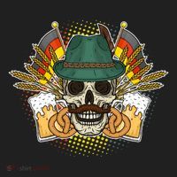 Funny Oktoberfest Halloween Skull Beanie thumb 2