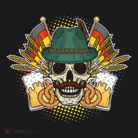Funny Oktoberfest Halloween Skull Women's Hoodie thumb 2