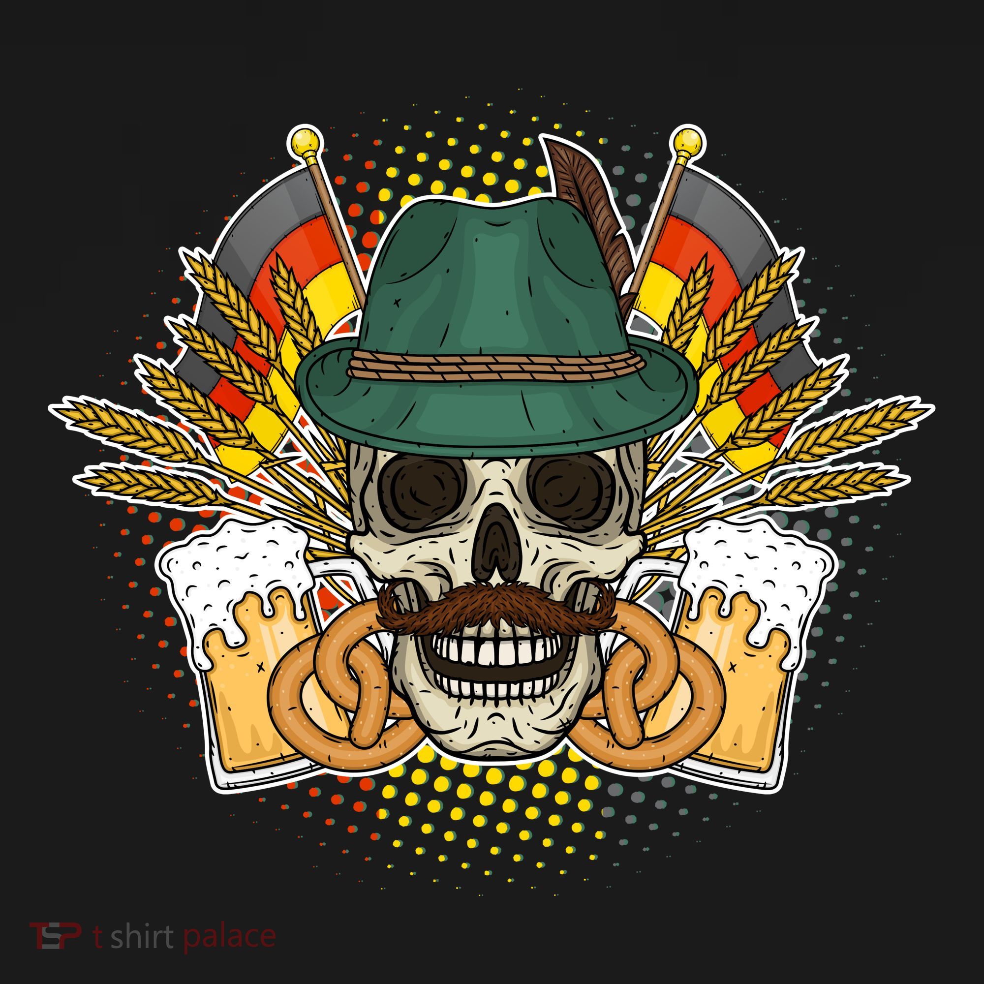 Funny Oktoberfest Halloween Skull Women's Hoodie