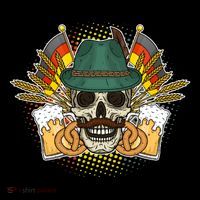 Funny Oktoberfest Halloween Skull Women's Tank Top thumb 5