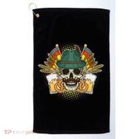 Funny Oktoberfest Halloween Skull Golf Towel thumb 0