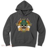 Funny Oktoberfest Halloween Skull Hoodie thumb 0