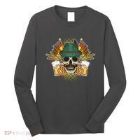 Funny Oktoberfest Halloween Skull Long Sleeve Shirt thumb 0