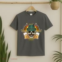 Funny Oktoberfest Halloween Skull T-Shirt thumb 2