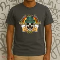 Funny Oktoberfest Halloween Skull T-Shirt thumb 3