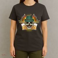 Funny Oktoberfest Halloween Skull T-Shirt thumb 4