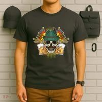 Funny Oktoberfest Halloween Skull T-Shirt thumb 6