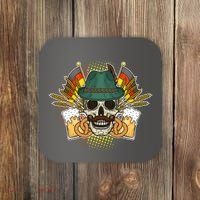 Funny Oktoberfest Halloween Skull Coaster thumb 0