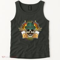 Funny Oktoberfest Halloween Skull Tank Top thumb 2