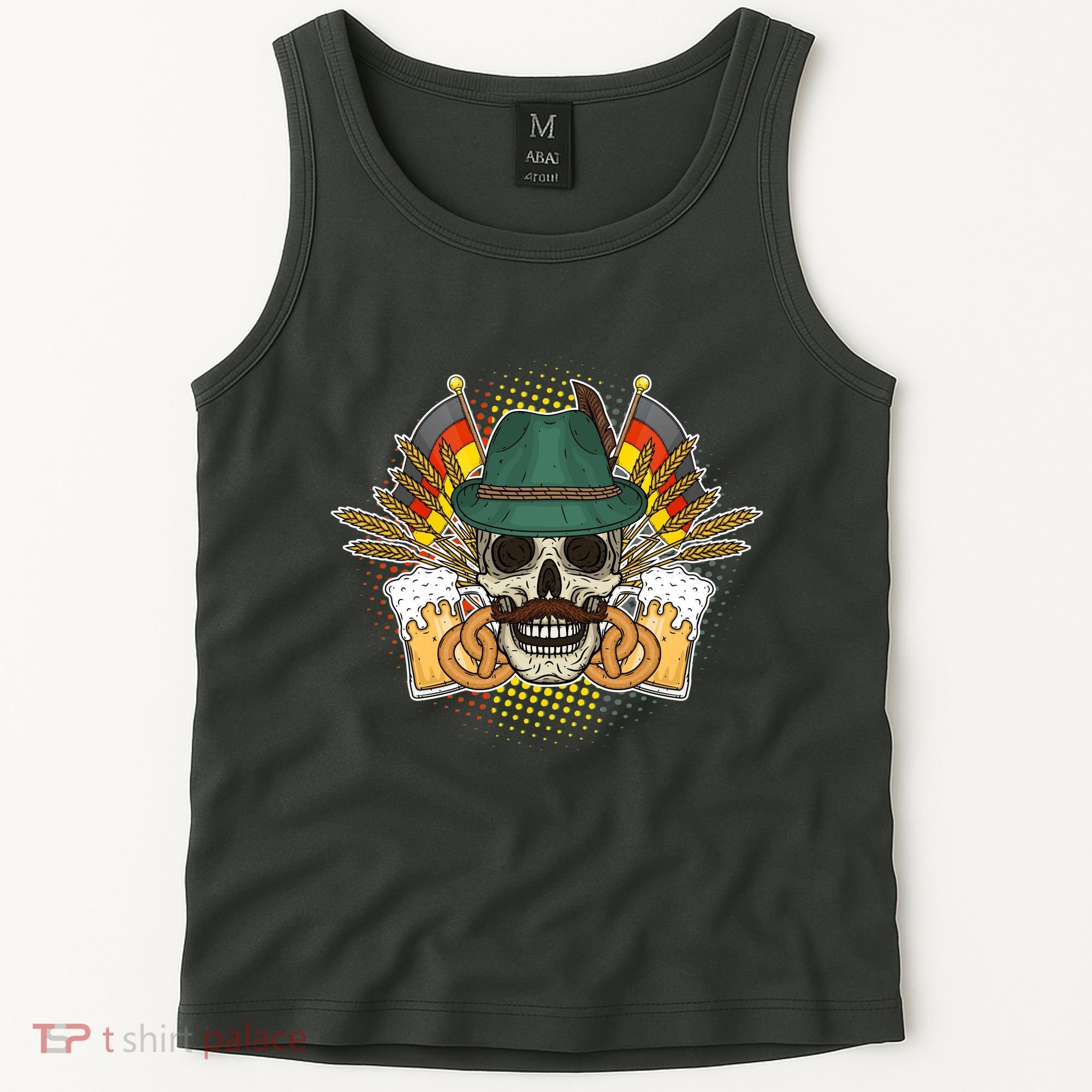 Funny Oktoberfest Halloween Skull Tank Top