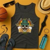 Funny Oktoberfest Halloween Skull Tank Top thumb 4