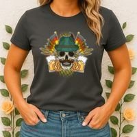 Funny Oktoberfest Halloween Skull Women's T-Shirt thumb 2