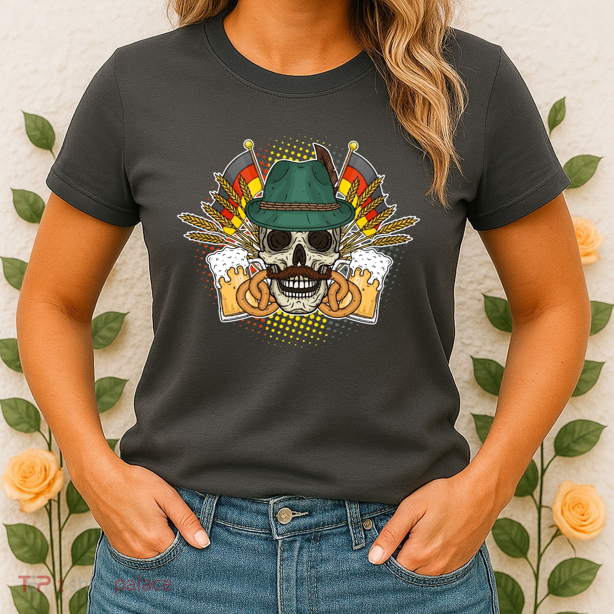 Funny Oktoberfest Halloween Skull Women's T-Shirt