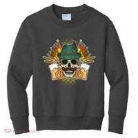 Funny Oktoberfest Halloween Skull Kids Sweatshirt thumb 0
