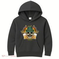 Funny Oktoberfest Halloween Skull Kids Hoodie thumb 0