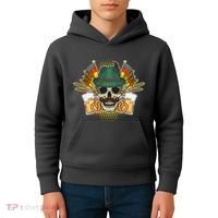 Funny Oktoberfest Halloween Skull Kids Hoodie thumb 4