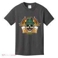 Funny Oktoberfest Halloween Skull Kids T-Shirt thumb 0