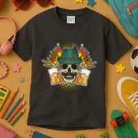 Funny Oktoberfest Halloween Skull Kids T-Shirt thumb 3