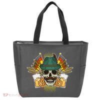 Funny Oktoberfest Halloween Skull Tote Bag thumb 0