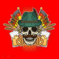 Funny Oktoberfest Halloween Skull Santa Hat thumb 1