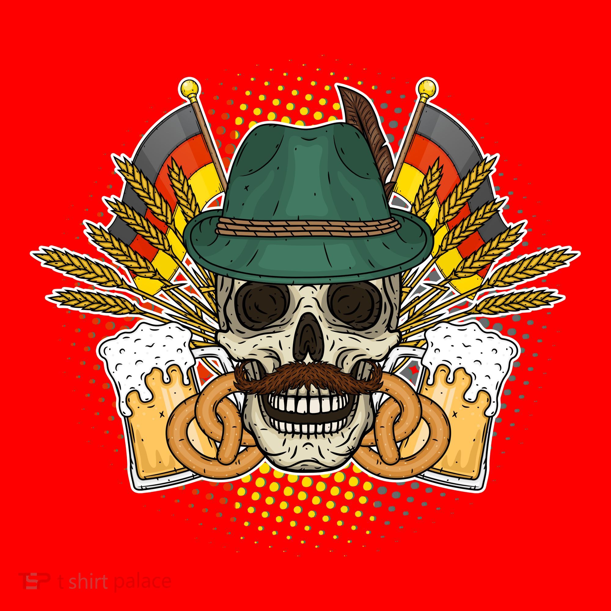 Funny Oktoberfest Halloween Skull Santa Hat