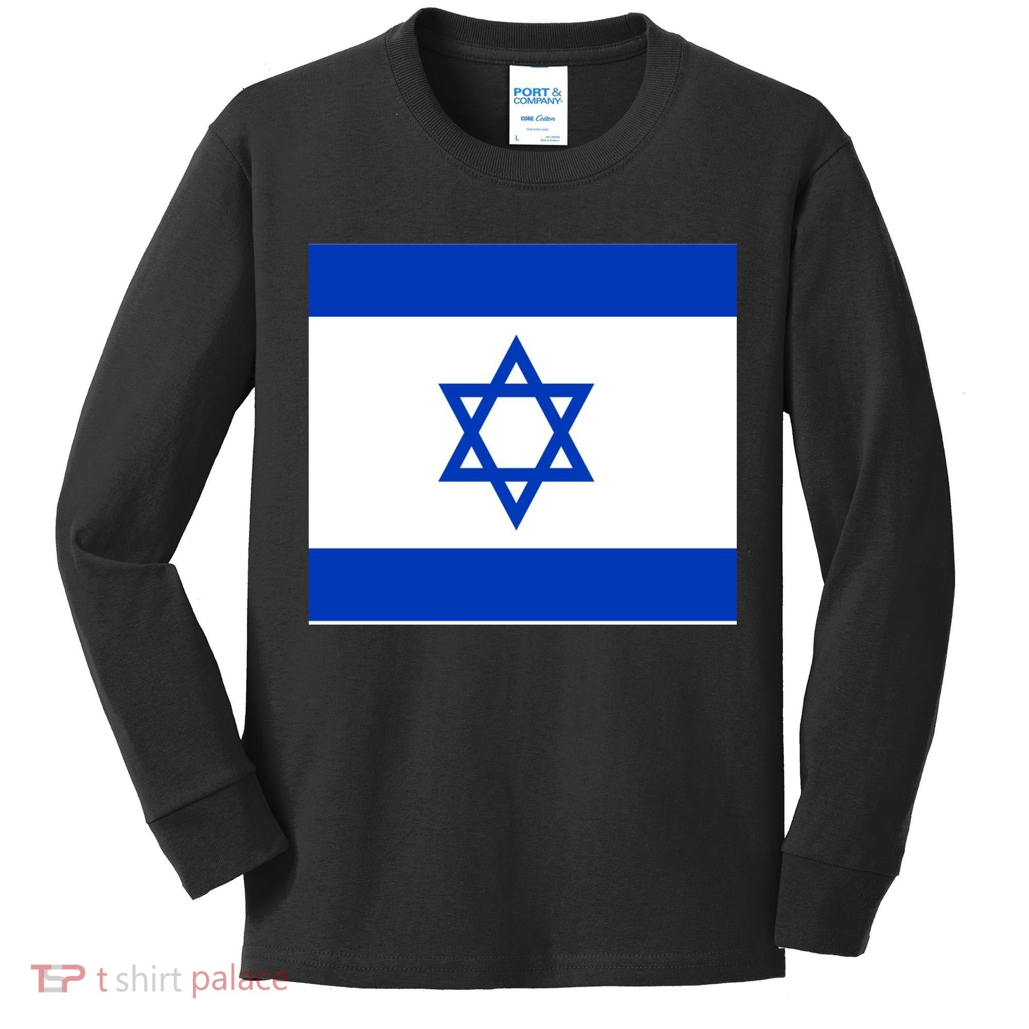 Flag of Israel Kids Long Sleeve Shirt