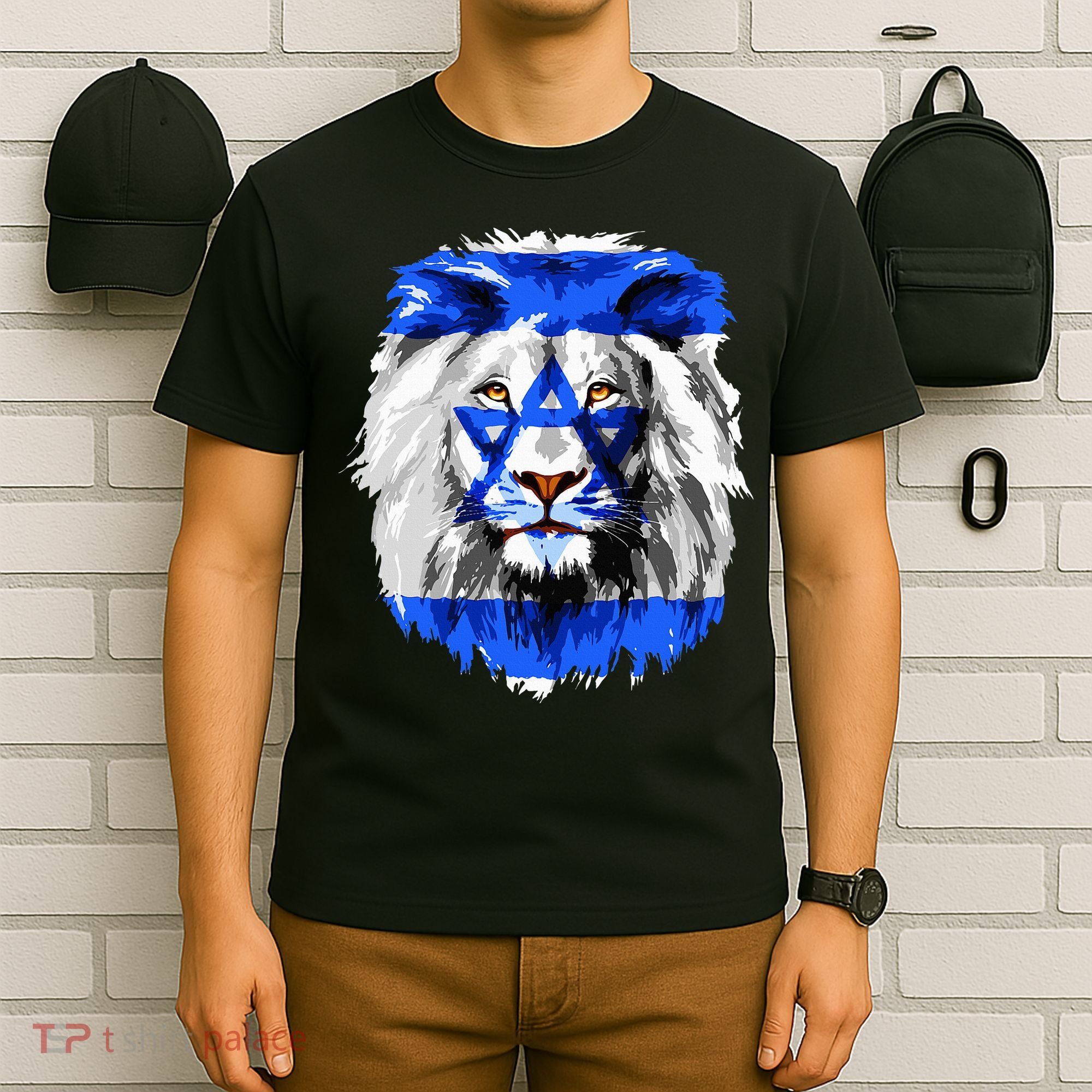 Flag of Israel lion Jewish Israel Flag T-Shirt