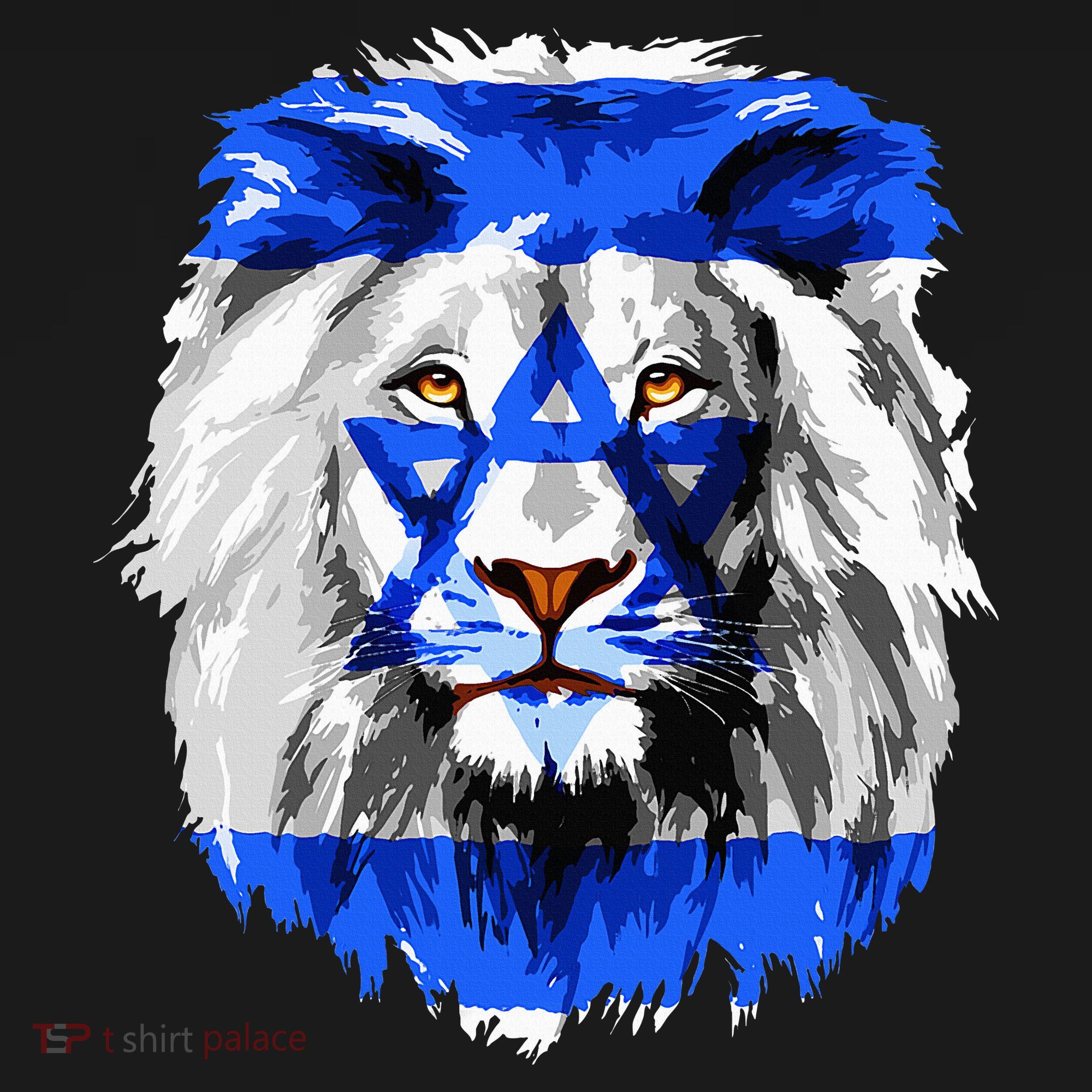 Flag of Israel lion Jewish Israel Flag T-Shirt
