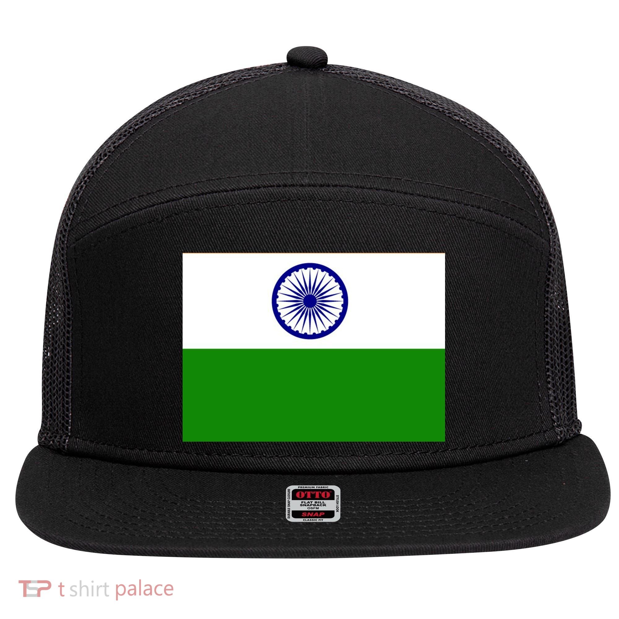 Flag of India 7 Panel Mesh Trucker Snapback Hat
