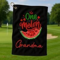 Funny One In A Melon Grandma Matching Group Funny Gift Golf Towel thumb 1