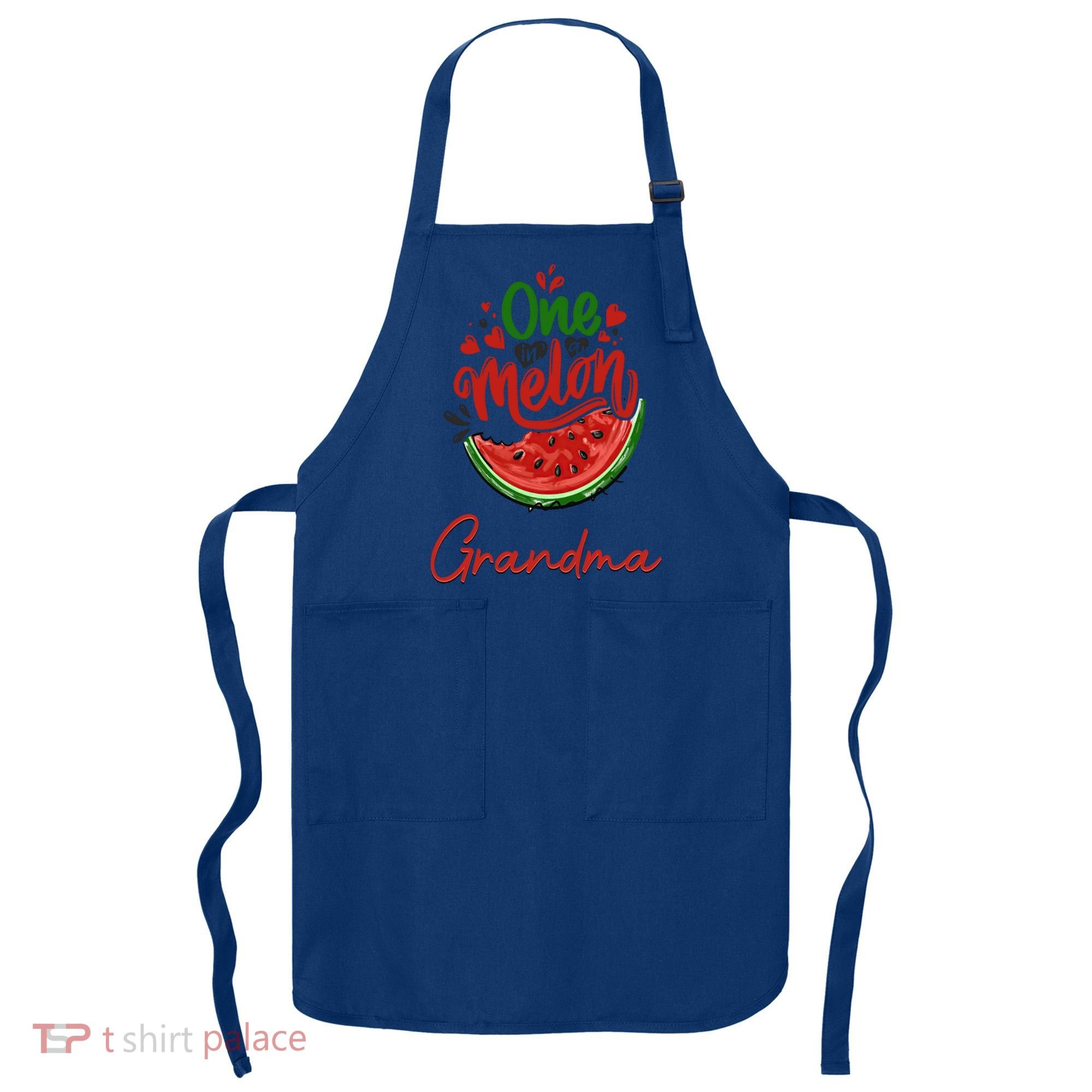 Funny One In A Melon Grandma Matching Group Funny Gift Apron