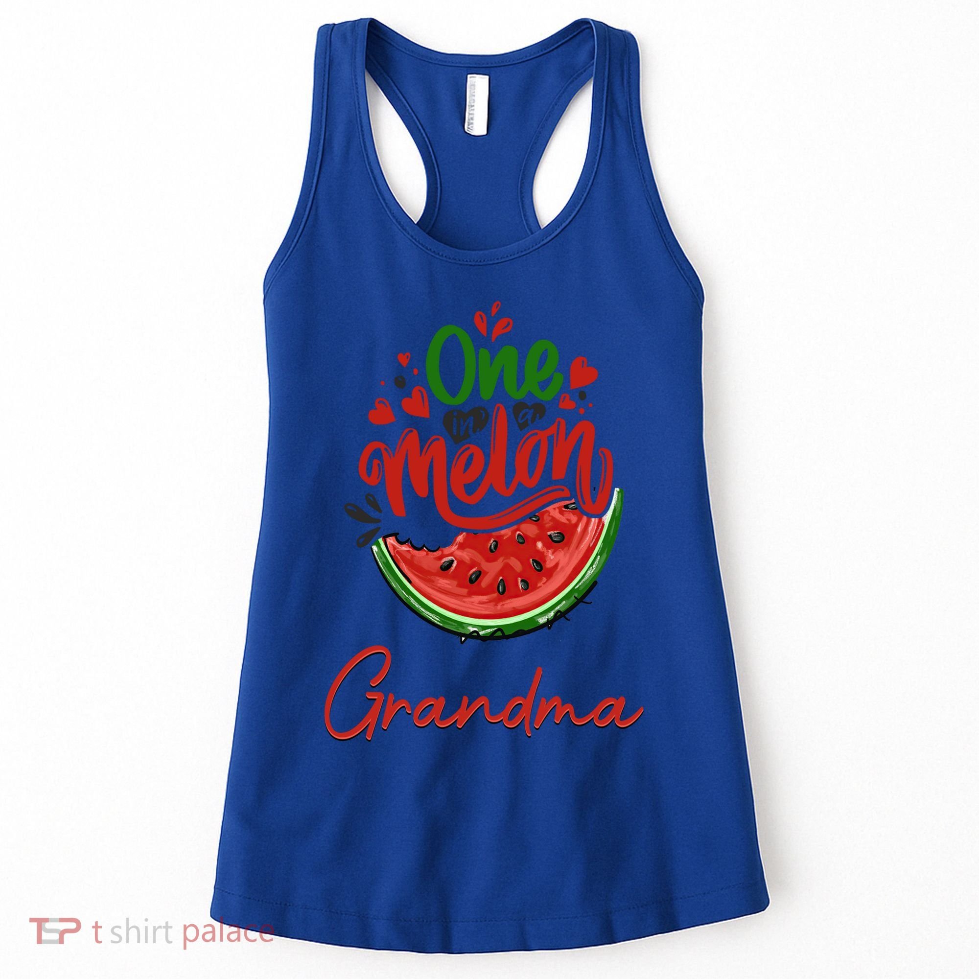 Funny One In A Melon Grandma Matching Group Funny Gift Women's Tank Top