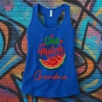 Funny One In A Melon Grandma Matching Group Funny Gift Women's Tank Top thumb 3