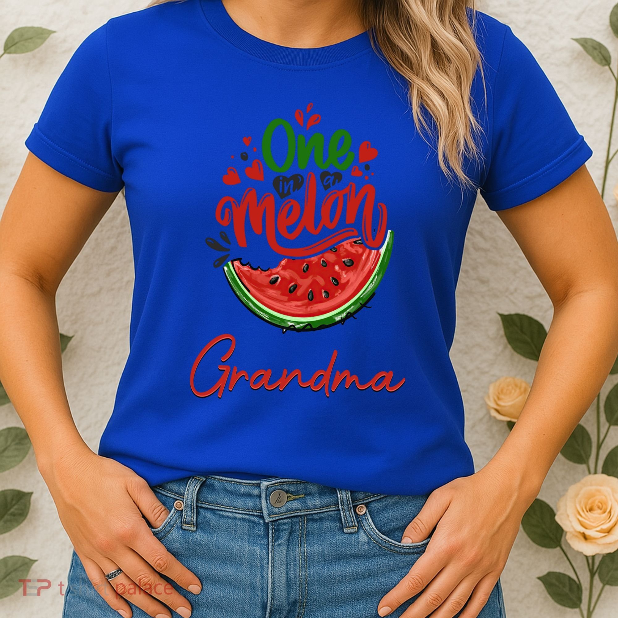 Funny One In A Melon Grandma Matching Group Funny Gift Women's T-Shirt